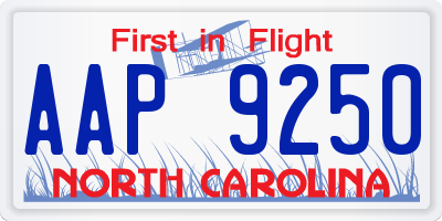 NC license plate AAP9250
