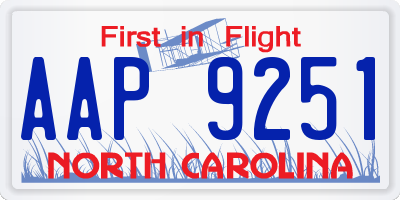 NC license plate AAP9251