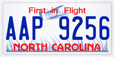 NC license plate AAP9256
