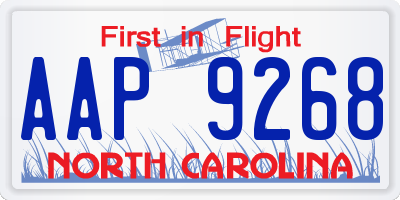 NC license plate AAP9268