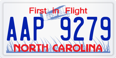 NC license plate AAP9279