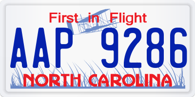 NC license plate AAP9286