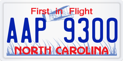 NC license plate AAP9300