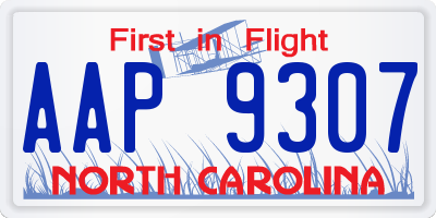 NC license plate AAP9307
