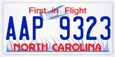NC license plate AAP9323
