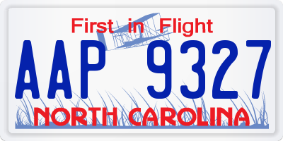 NC license plate AAP9327