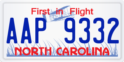 NC license plate AAP9332