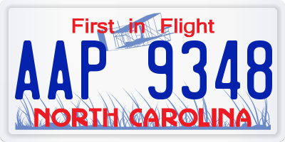 NC license plate AAP9348