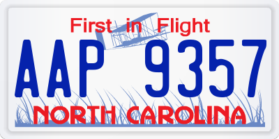 NC license plate AAP9357