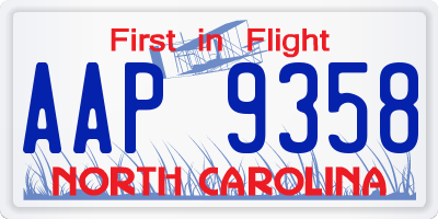 NC license plate AAP9358