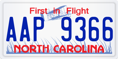NC license plate AAP9366
