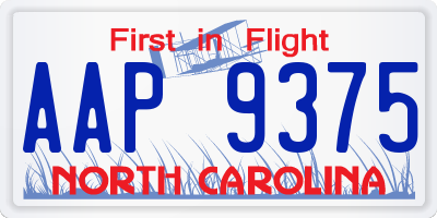 NC license plate AAP9375