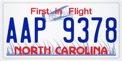 NC license plate AAP9378