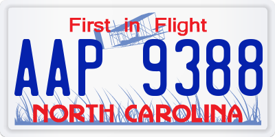 NC license plate AAP9388