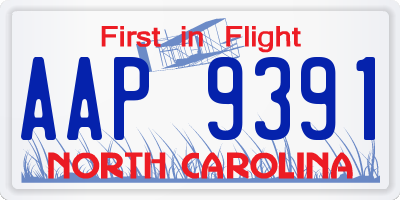 NC license plate AAP9391