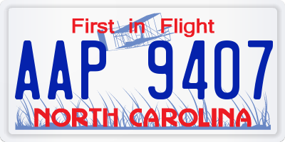 NC license plate AAP9407