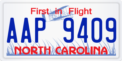 NC license plate AAP9409