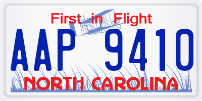 NC license plate AAP9410