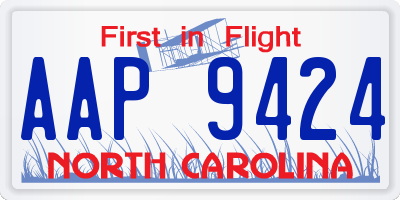 NC license plate AAP9424