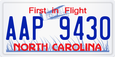 NC license plate AAP9430