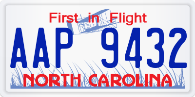 NC license plate AAP9432