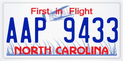 NC license plate AAP9433