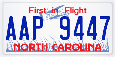 NC license plate AAP9447