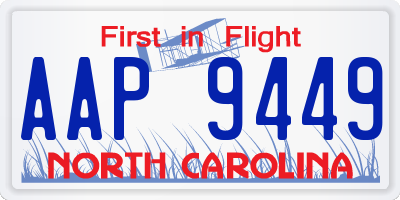 NC license plate AAP9449