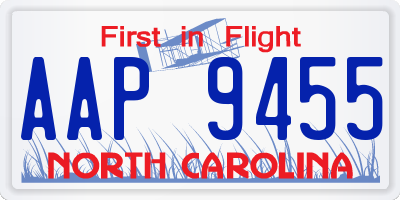 NC license plate AAP9455