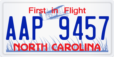 NC license plate AAP9457