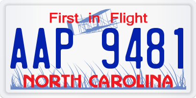 NC license plate AAP9481