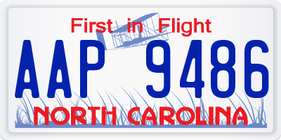 NC license plate AAP9486