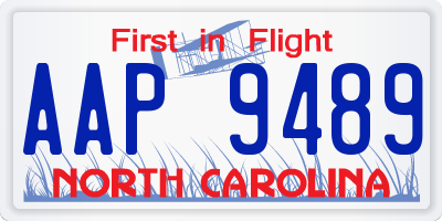 NC license plate AAP9489