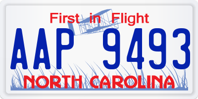NC license plate AAP9493