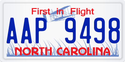 NC license plate AAP9498