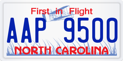 NC license plate AAP9500
