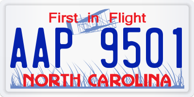 NC license plate AAP9501