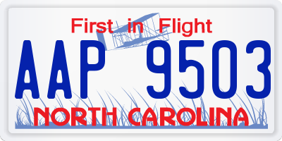 NC license plate AAP9503