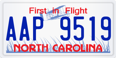 NC license plate AAP9519