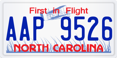 NC license plate AAP9526