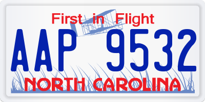 NC license plate AAP9532