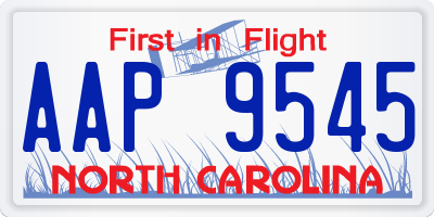 NC license plate AAP9545