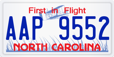 NC license plate AAP9552