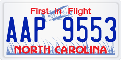 NC license plate AAP9553