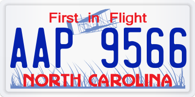 NC license plate AAP9566
