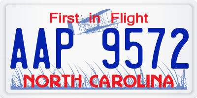 NC license plate AAP9572