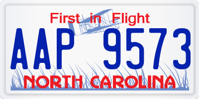 NC license plate AAP9573