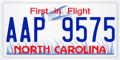 NC license plate AAP9575