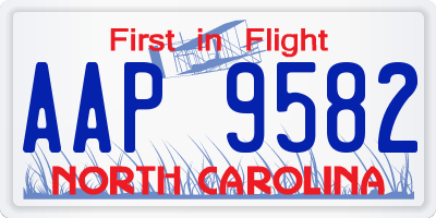 NC license plate AAP9582