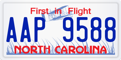 NC license plate AAP9588
